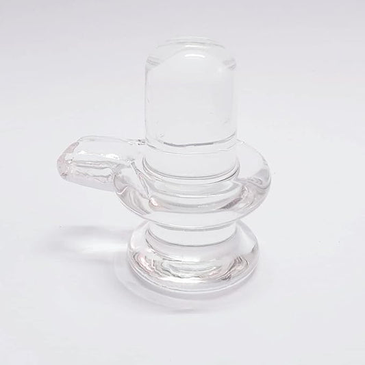 Crystal Sphatik Shivling Statue, Holy Spiritual Crystal Shivling for Puja, Office, Home Décor (4.5cm)