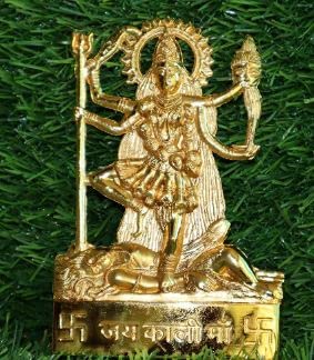 Metal Kali MATA Statue for Home Décor Car Dashboard Mandir Pooja Murti Temple Puja Office Table Showpiece